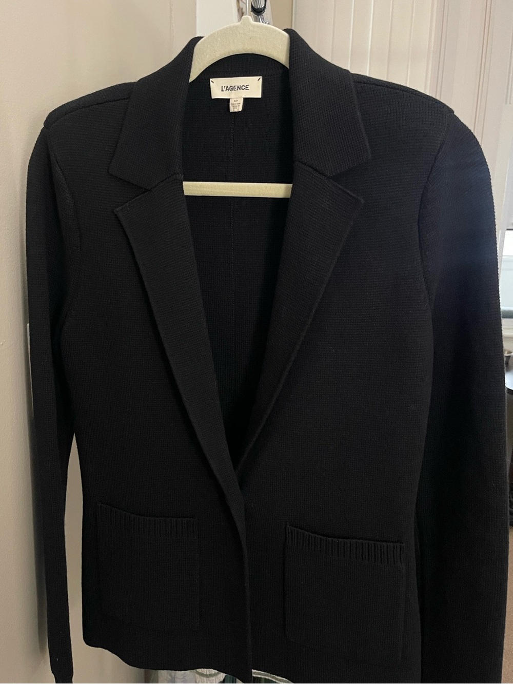 L'AGENCE- Black Lacey Knit Blazer